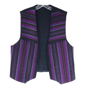 Yuris Collection Mens Size XL Peruvian Vest Purple And Dark Grey